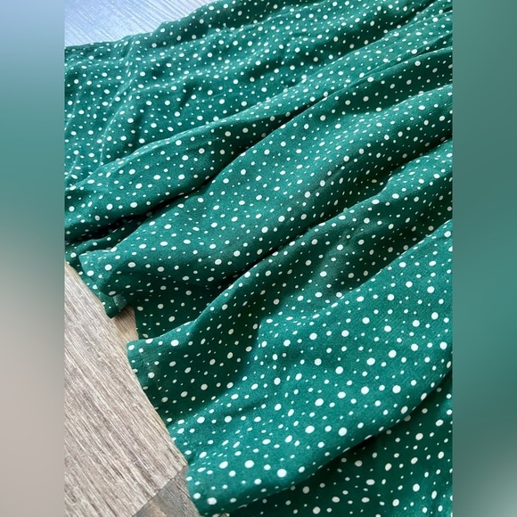 NWT! Anthropologie Maeve Esther Tiered Tunic 2X Green White Polkadot Dot Ruffle - Picture 4 of 7